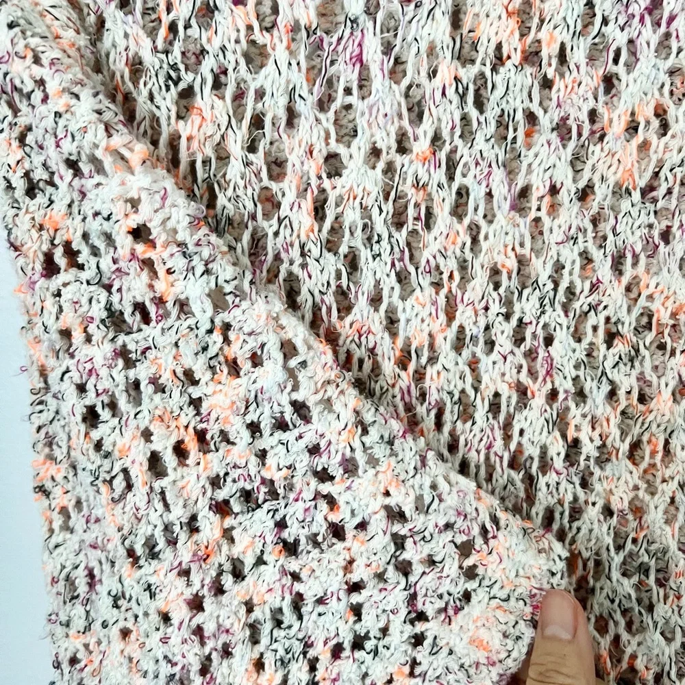 Anthropologie Oversized Anemi+ Kin Knit Cozy Spring Colorful Sweater Poncho OS